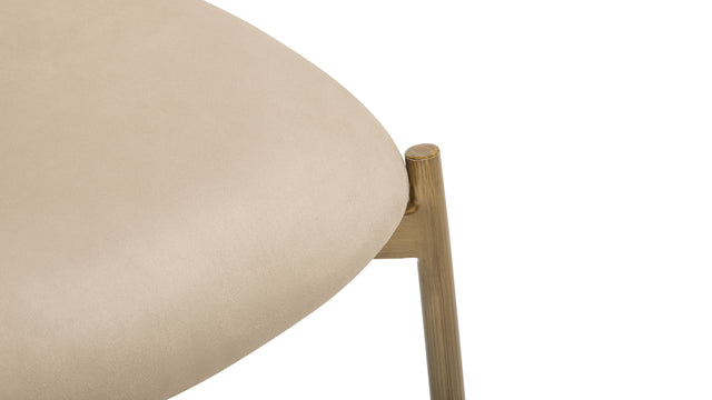 Metaphores - Metaphores Dining Chair, Latte Vegan Suede and Brushed Brass