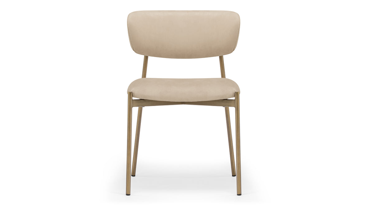 Metaphores - Metaphores Dining Chair, Latte Vegan Suede and Brushed Brass