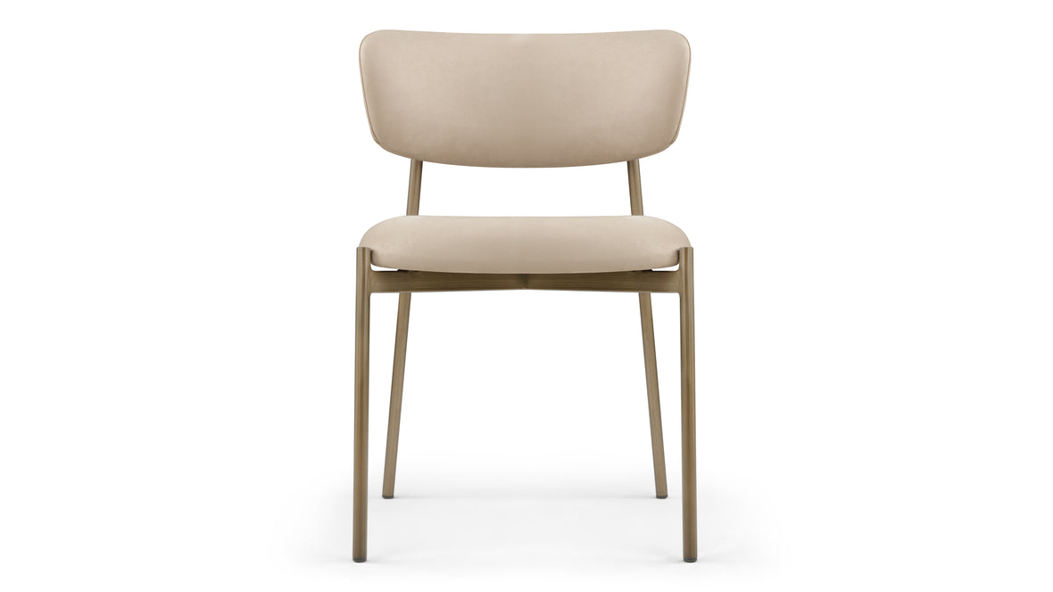 Metaphores - Metaphores Dining Chair, Latte Vegan Suede and Brushed Brass