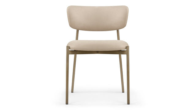 Metaphores - Metaphores Dining Chair, Latte Vegan Suede and Brushed Brass
