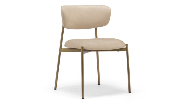 Metaphores - Metaphores Dining Chair, Latte Vegan Suede and Brushed Brass
