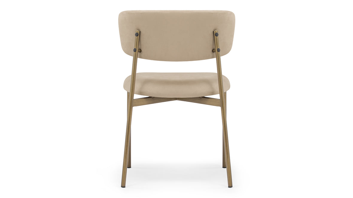 Metaphores - Metaphores Dining Chair, Latte Vegan Suede and Brushed Brass