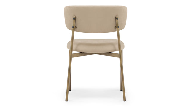 Metaphores - Metaphores Dining Chair, Latte Vegan Suede and Brushed Brass