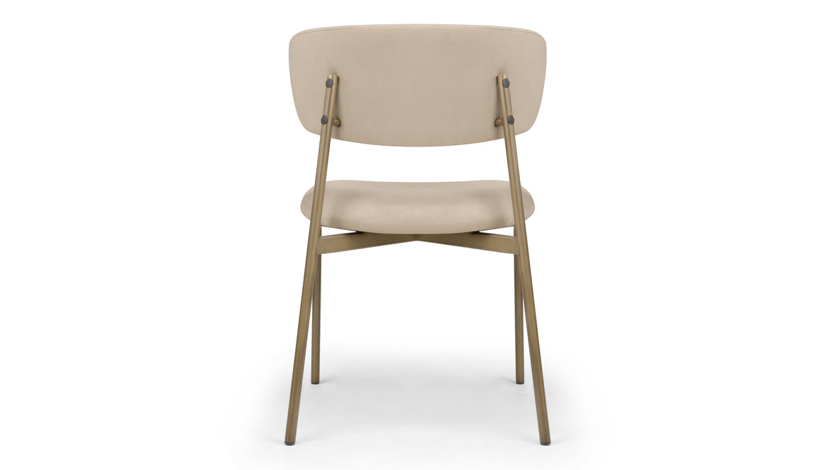 Metaphores - Metaphores Dining Chair, Latte Vegan Suede and Brushed Brass