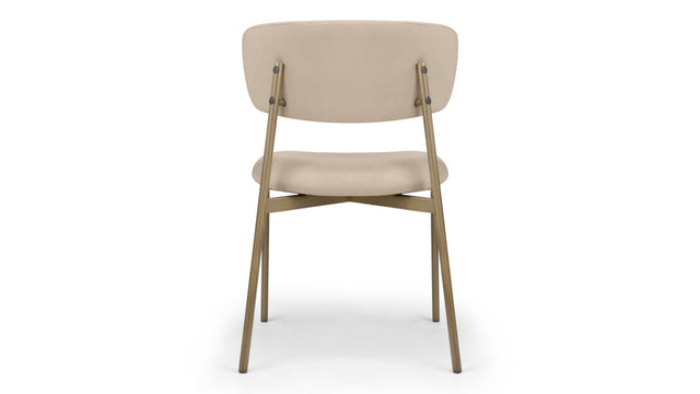 Metaphores - Metaphores Dining Chair, Latte Vegan Suede and Brushed Brass