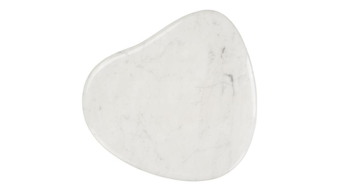 Roccia - Roccia Side Table, White Marble and Walnut