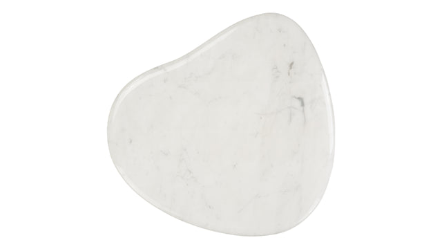 Roccia - Roccia Side Table, White Marble and Walnut