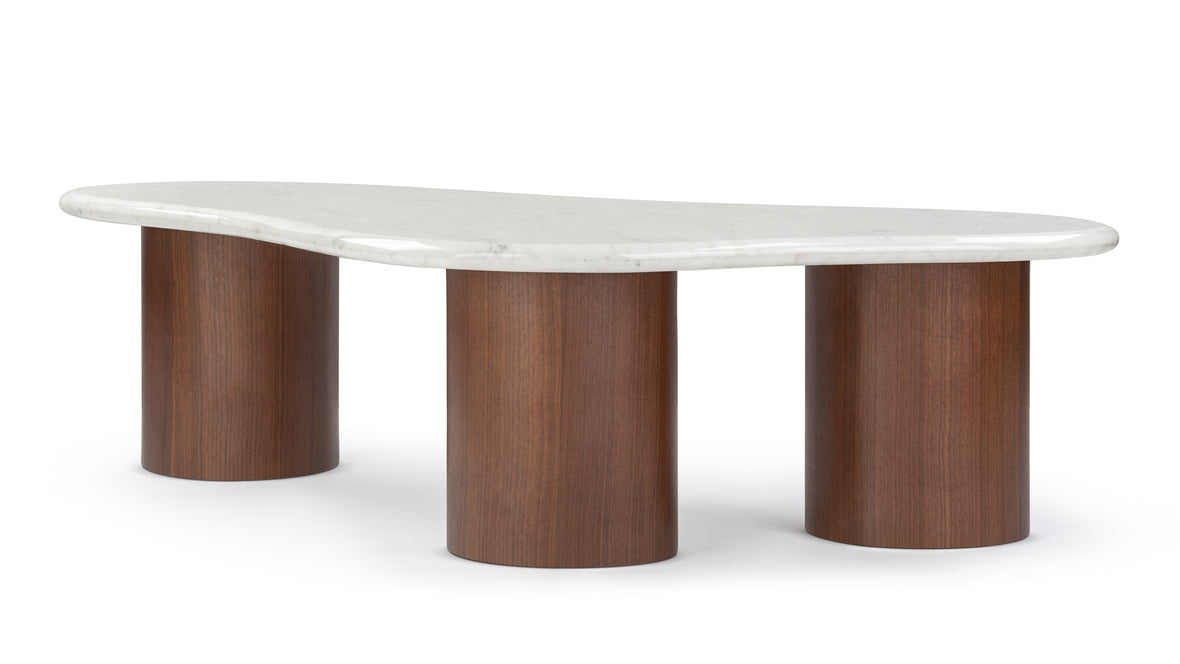 Roccia - Roccia Coffee Table, White Marble and Walnut