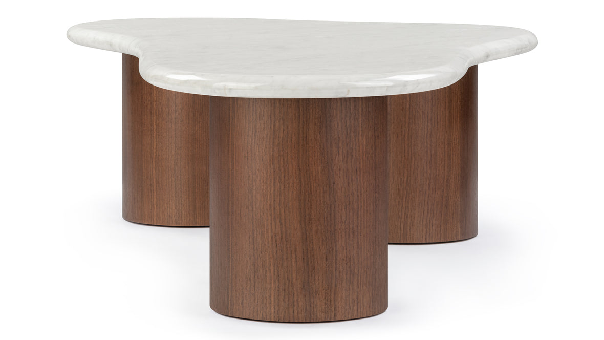 Roccia - Roccia Coffee Table, White Marble and Walnut