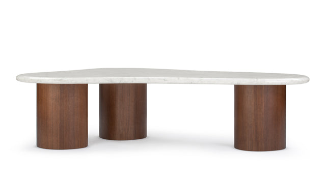 Roccia - Roccia Coffee Table, White Marble and Walnut