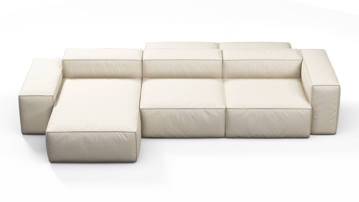 Andes - Andes Outdoor Sectional, Double Sided, Left Chaise, Natural Textured Weave