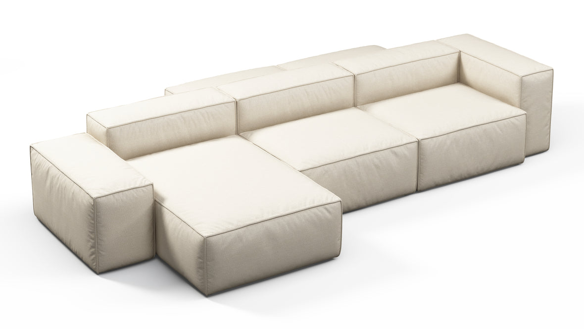 Andes - Andes Outdoor Sectional, Double Sided, Left Chaise, Natural Textured Weave
