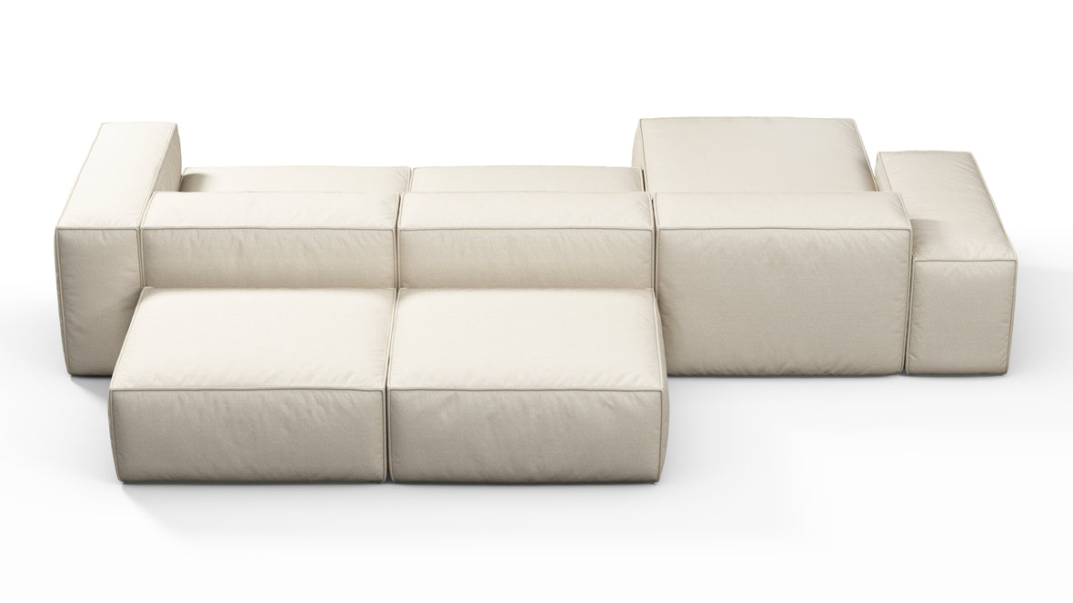 Andes - Andes Outdoor Sectional, Double Sided, Left Chaise, Natural Textured Weave