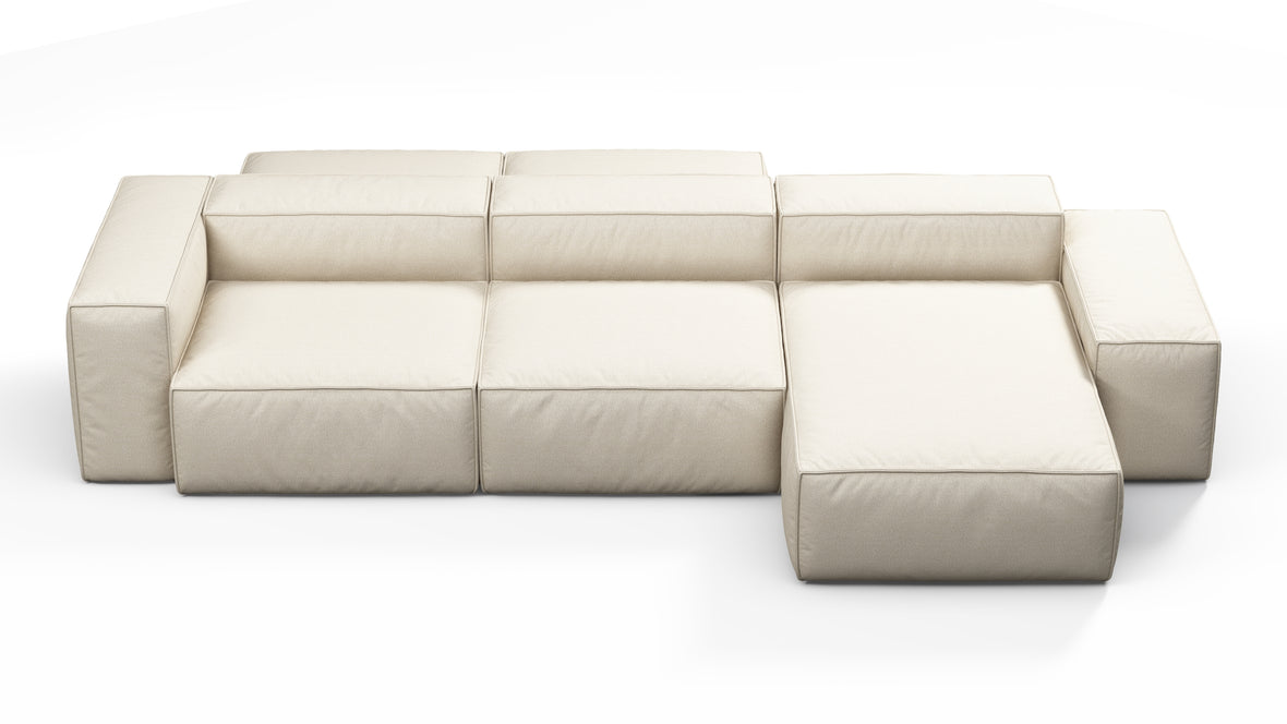 Andes - Andes Outdoor Sectional, Double Sided, Right Chaise, Natural Textured Weave