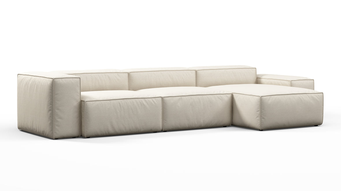 Andes - Andes Outdoor Sectional, Double Sided, Right Chaise, Natural Textured Weave