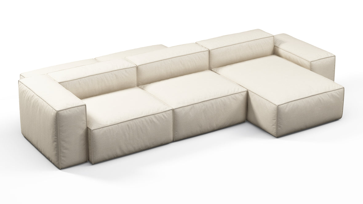 Andes - Andes Outdoor Sectional, Double Sided, Right Chaise, Natural Textured Weave