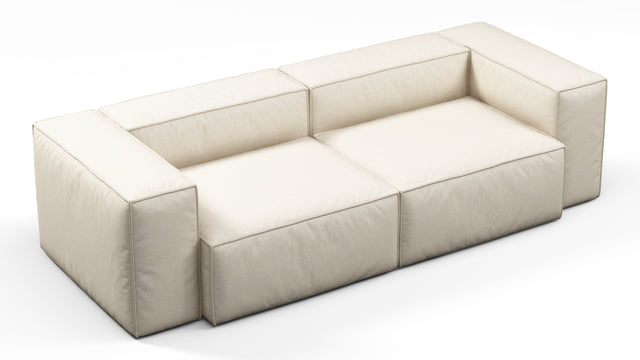 Andes - Andes Outdoor Sectional, Two Seater, Natural Textured Weave