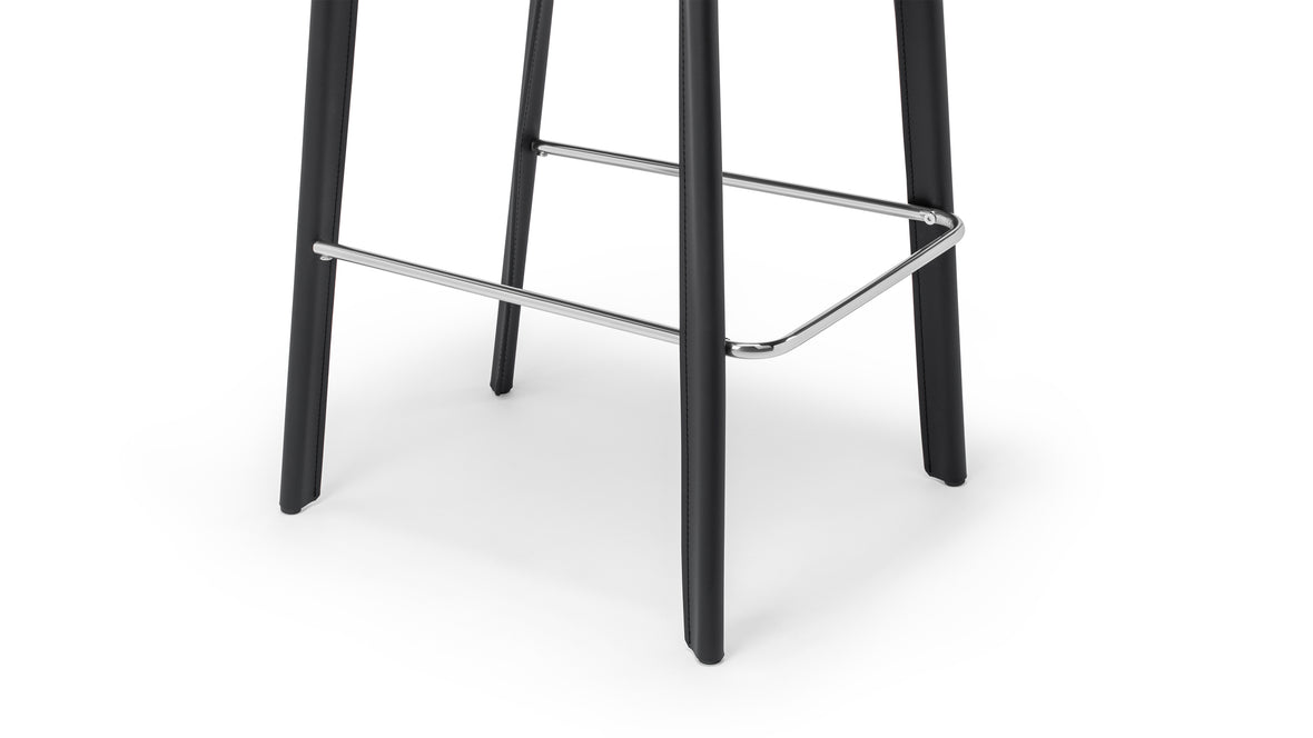Domus - Domus Bar Stool, Jet Black Leather