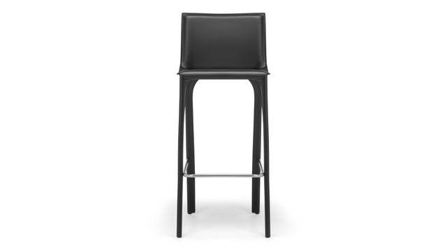 Domus - Domus Bar Stool, Jet Black Leather