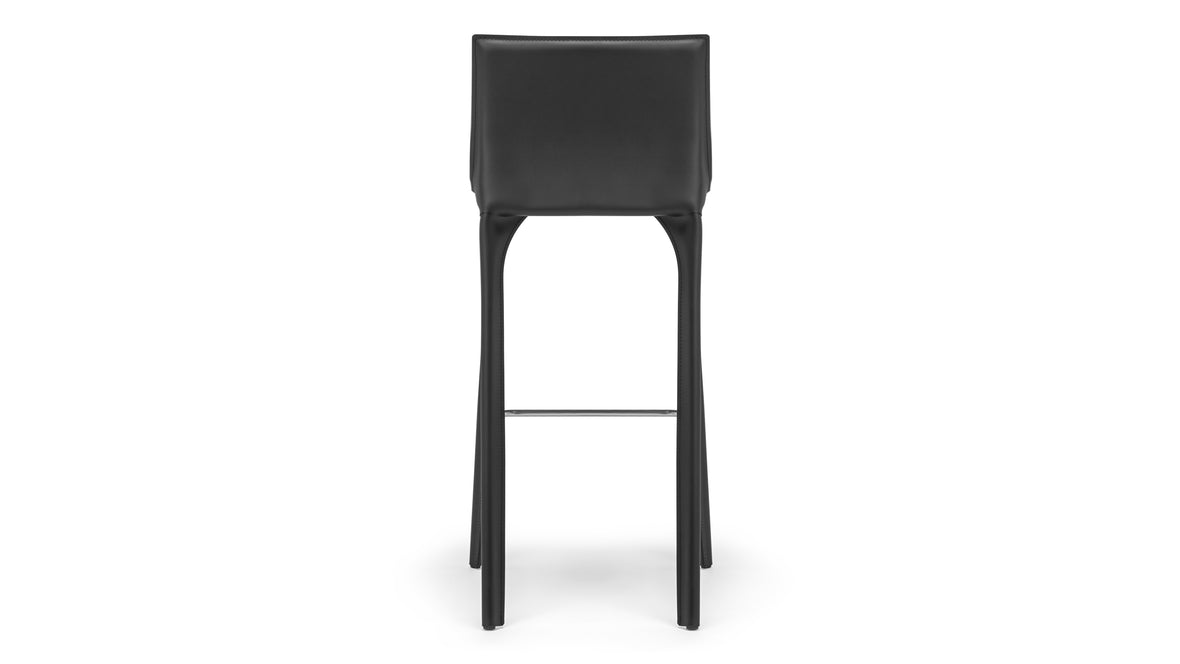 Domus - Domus Bar Stool, Jet Black Leather
