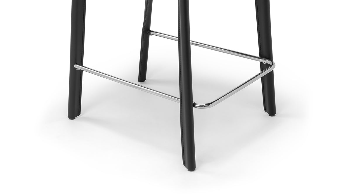 Domus - Domus Counter Stool, Jet Black Leather