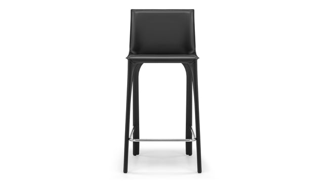 Domus - Domus Counter Stool, Jet Black Leather