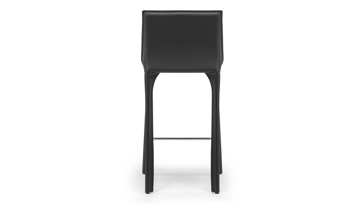 Domus - Domus Counter Stool, Jet Black Leather