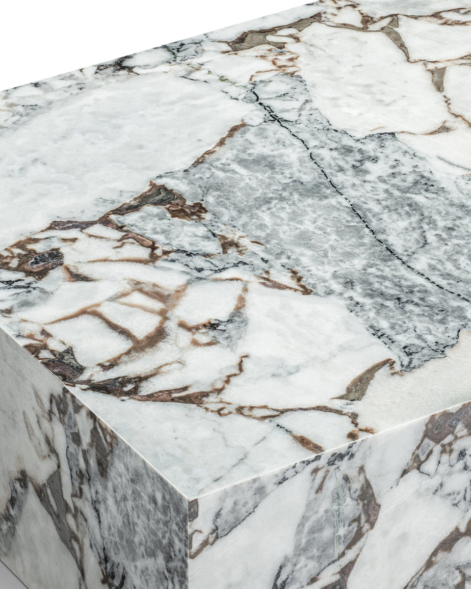 Plinth Grande Coffee Table, Modellato Marble – Interior Icons