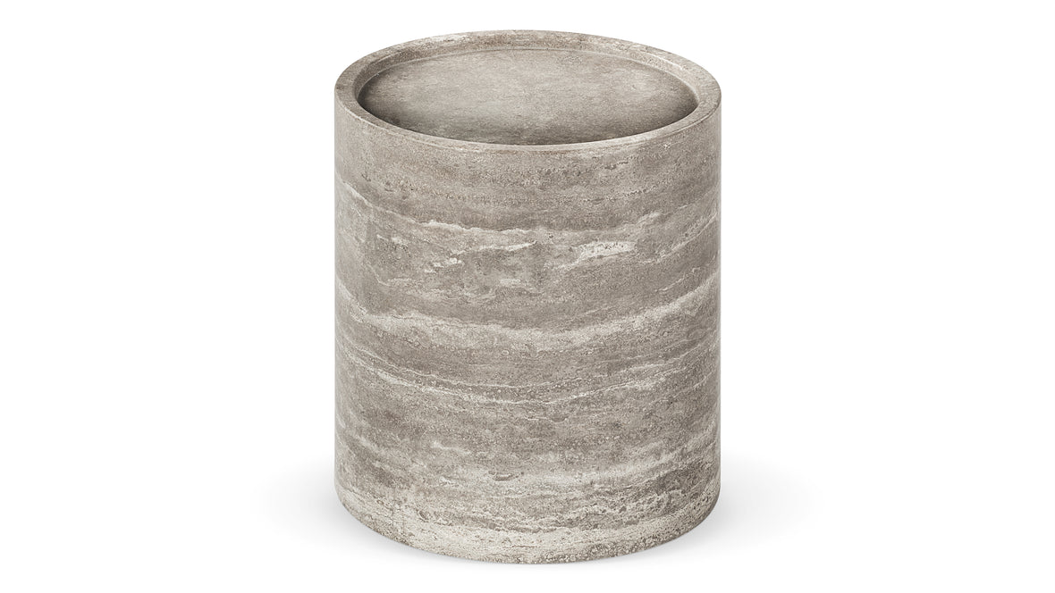 Toren - Toren Side Table, Silver Travertine