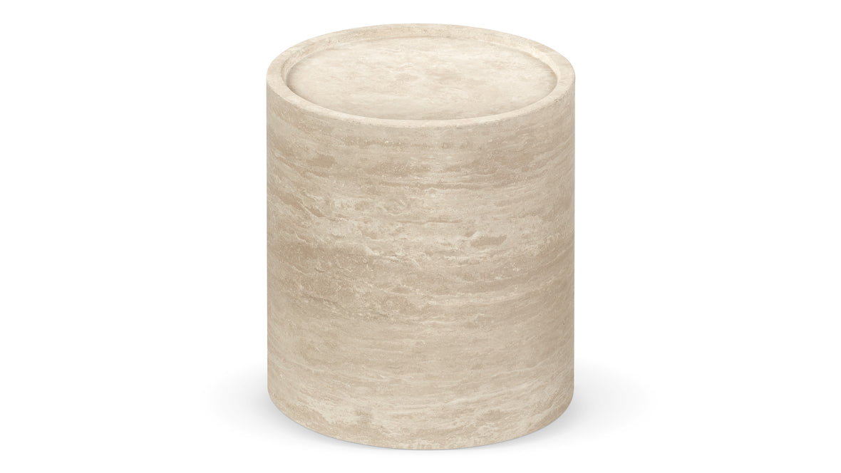 Toren - Toren Side Table, Travertine