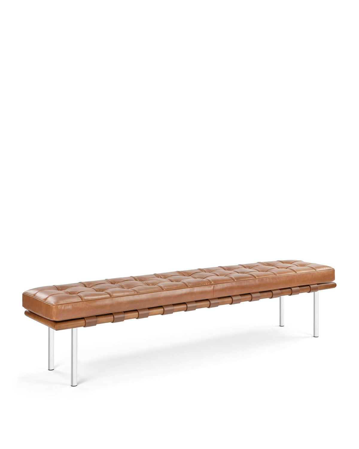 Manhattan Three Seater Bench, Tan Premium Leather – Interior Icons