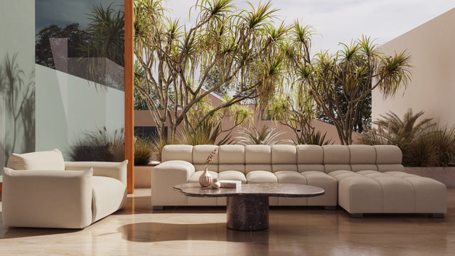 Tufty Outdoor - Tufty Outdoor Sectional, Small L, Right, Latte Performance Weave