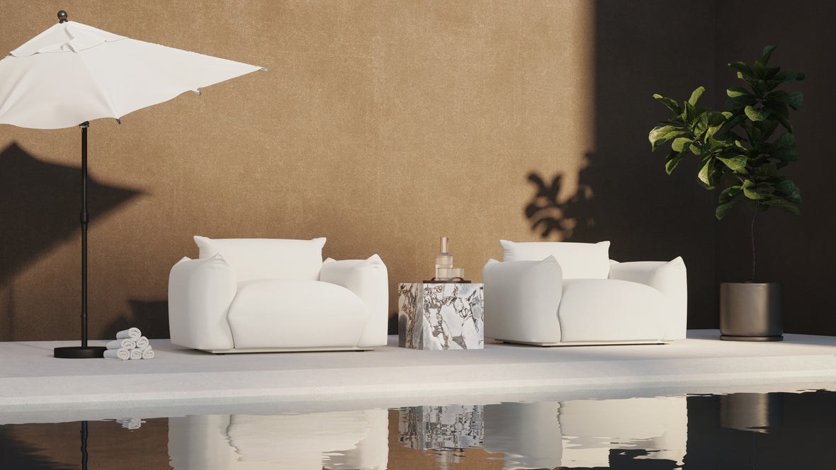 Marenco Outdoor - Marenco Outdoor Lounge Chair, Soft White Performance Weave