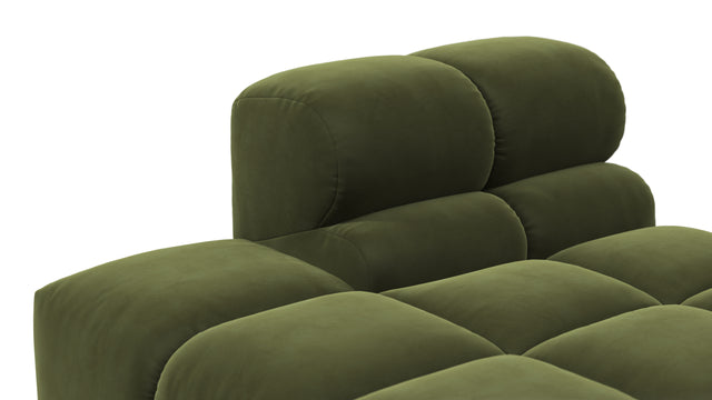 Tufty - Tufty Module, Left Chaise, Armless, Thyme Luxe Velvet