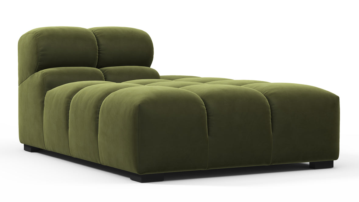 Tufty - Tufty Module, Right Chaise, Armless, Thyme Luxe Velvet