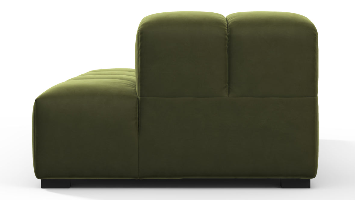 Tufty - Tufty Module, Right Chaise, Armless, Thyme Luxe Velvet