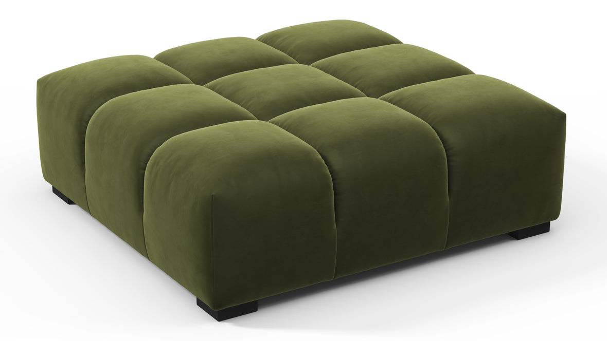 Tufty - Tufty Ottoman, Thyme Luxe Velvet