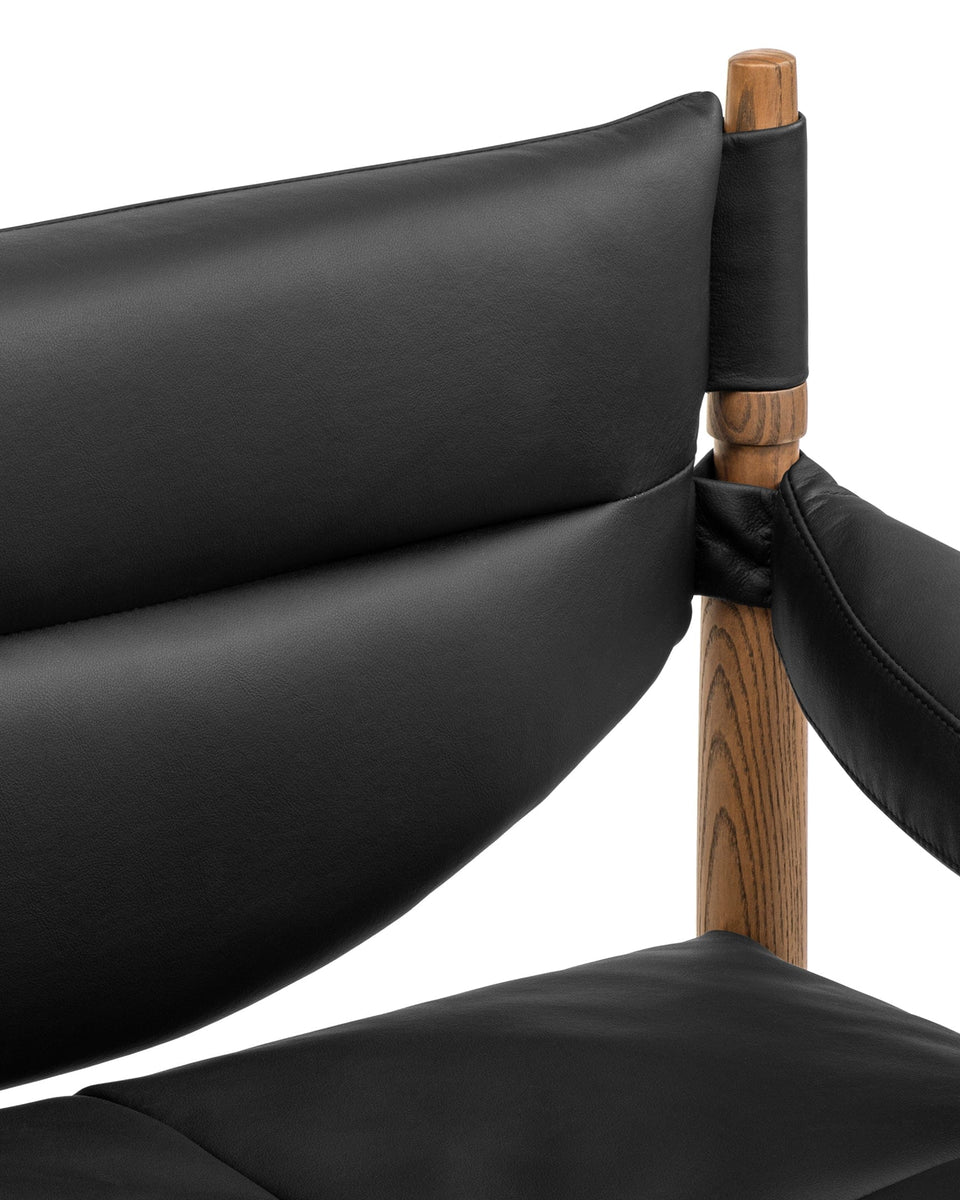 Modus Lounge Chair, Black Vegan Leather and Walnut Stain – Interior Icons
