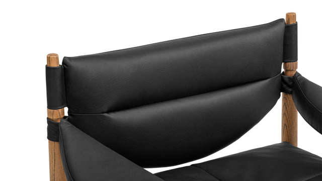 Modus - Modus Lounge Chair, Black Vegan Leather and Walnut Stain