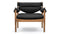 Modus - Modus Lounge Chair, Black Vegan Leather and Walnut Stain