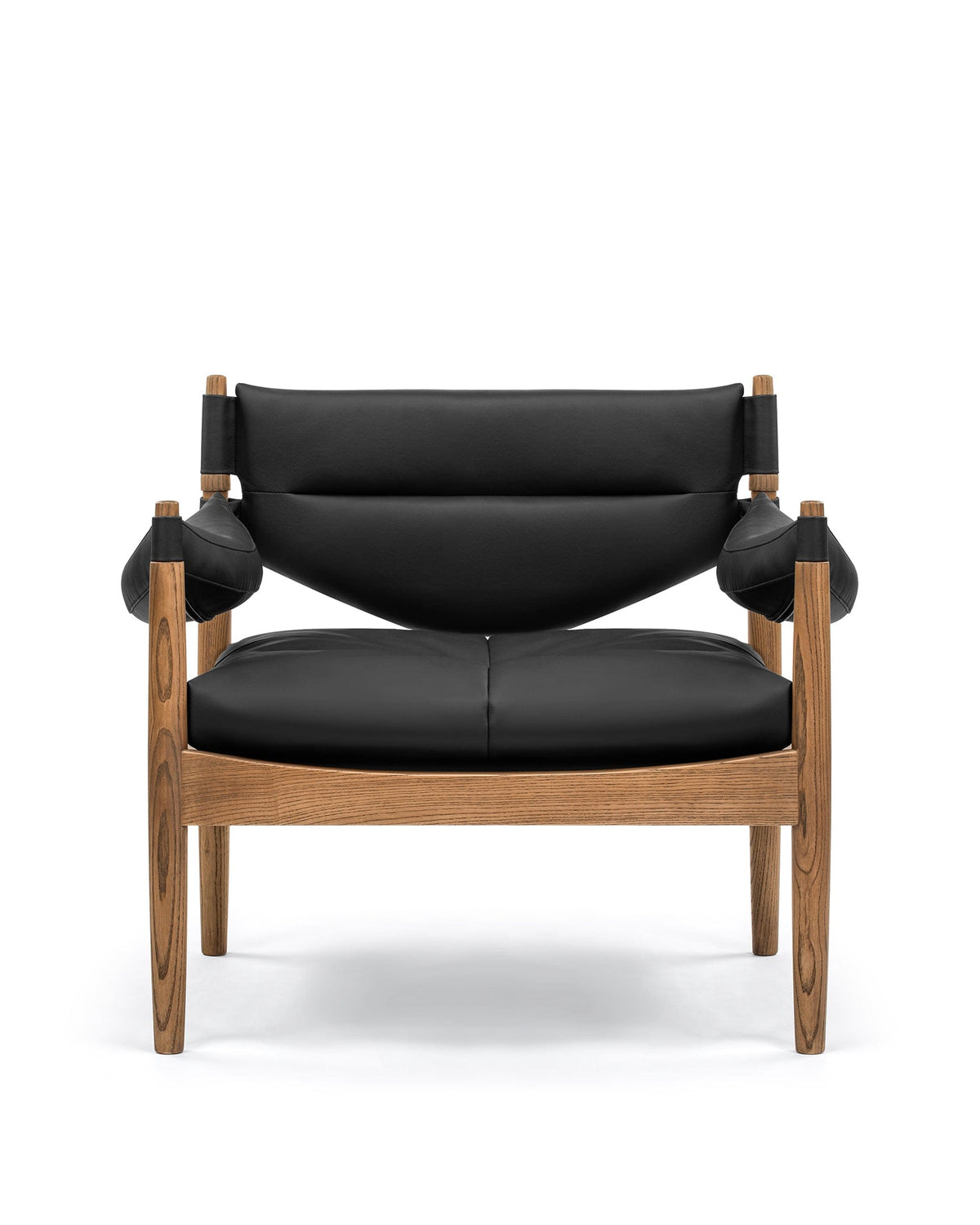 Modus Lounge Chair, Black Vegan Leather and Walnut Stain – Interior Icons