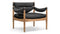 Modus - Modus Lounge Chair, Black Vegan Leather and Walnut Stain
