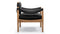 Modus - Modus Lounge Chair, Black Vegan Leather and Walnut Stain