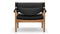 Modus - Modus Lounge Chair, Black Vegan Leather and Walnut Stain