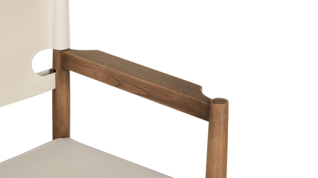 Aksel - Aksel Armchair, Coconut Cream Vegan Leather and Walnut Stain