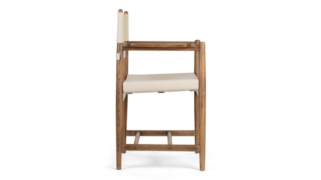 Aksel - Aksel Armchair, Coconut Cream Vegan Leather and Walnut Stain