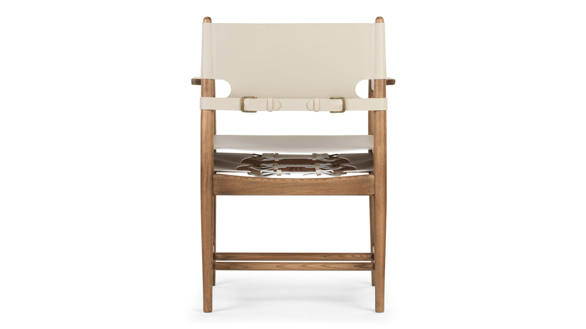 Aksel - Aksel Armchair, Coconut Cream Vegan Leather and Walnut Stain