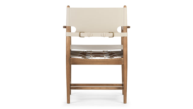 Aksel - Aksel Armchair, Coconut Cream Vegan Leather and Walnut Stain