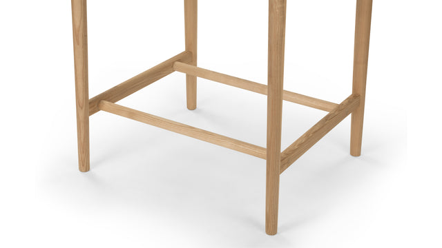 Aksel - Aksel Counter Stool, Whiskey Brown Vegan Leather and Ash