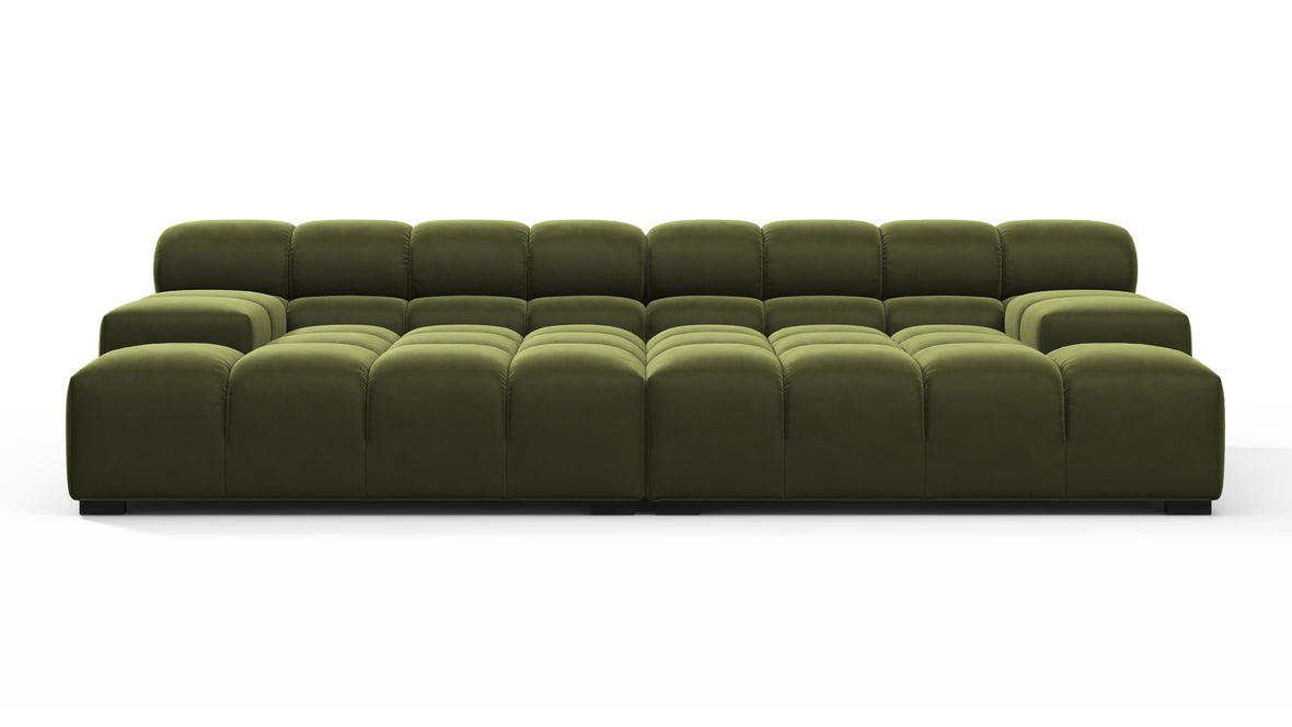 Tufty - Tufty Sectional, Extra Deep Sofa, Thyme Luxe Velvet